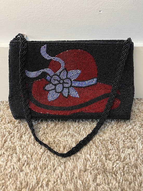 Red Hat Society Handbags - Vintage Y2k 2003 Red Hat Society Heavily Beaded Purse